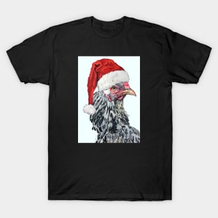 Dark Brahma Chicken Santa T-Shirt